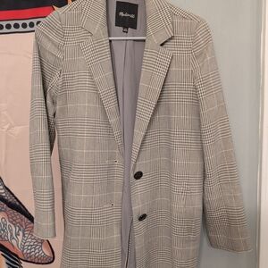 Madewell Gray Plaid Blazer